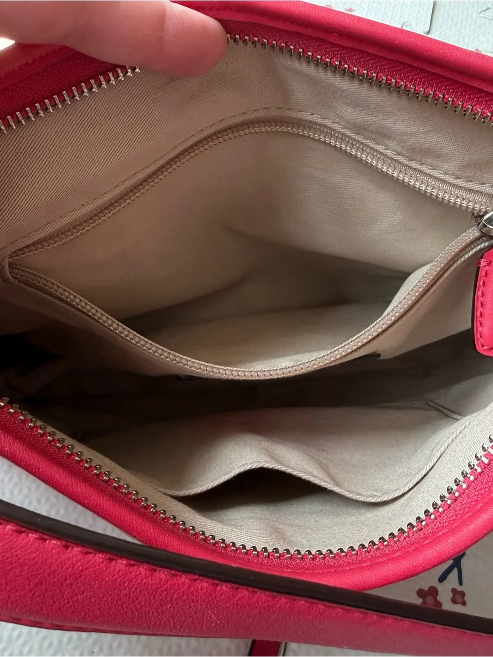 Coach Bright Pink Leather Shoulder Bag with Tassels